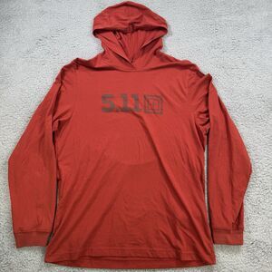 S 5.11 Tactical Hoodie Mens L Red Lightweight Pullover Hooded Long Sleeve Shirt